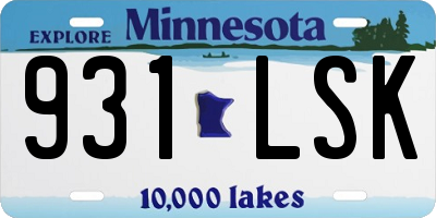 MN license plate 931LSK