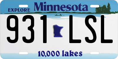 MN license plate 931LSL