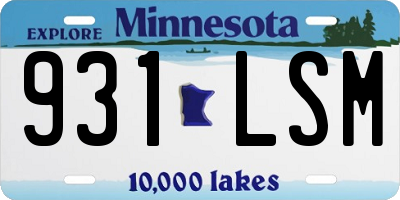 MN license plate 931LSM