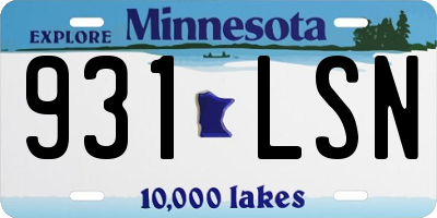 MN license plate 931LSN
