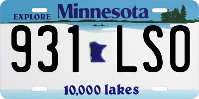 MN license plate 931LSO