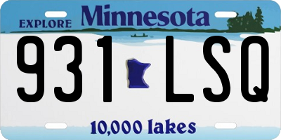 MN license plate 931LSQ