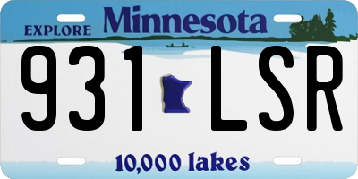 MN license plate 931LSR