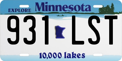 MN license plate 931LST