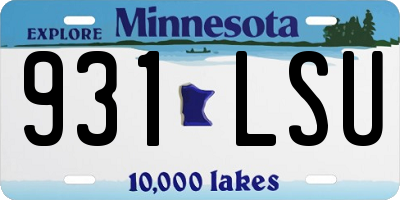 MN license plate 931LSU
