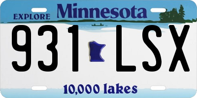 MN license plate 931LSX