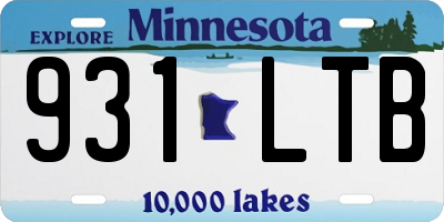 MN license plate 931LTB