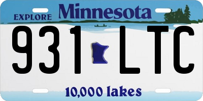 MN license plate 931LTC