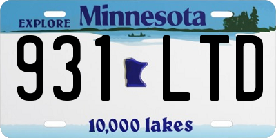 MN license plate 931LTD