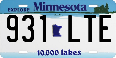 MN license plate 931LTE
