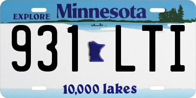 MN license plate 931LTI