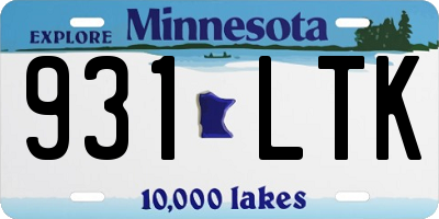 MN license plate 931LTK