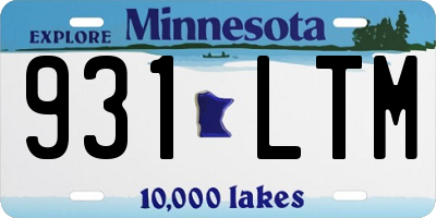 MN license plate 931LTM