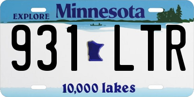 MN license plate 931LTR