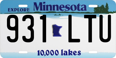 MN license plate 931LTU