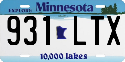MN license plate 931LTX
