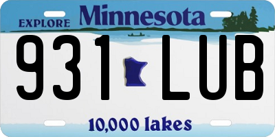 MN license plate 931LUB