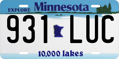 MN license plate 931LUC