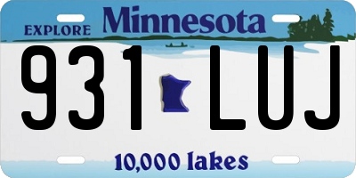 MN license plate 931LUJ