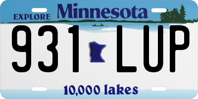 MN license plate 931LUP