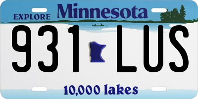MN license plate 931LUS