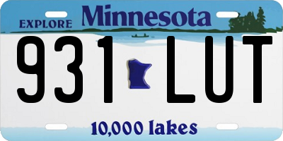 MN license plate 931LUT