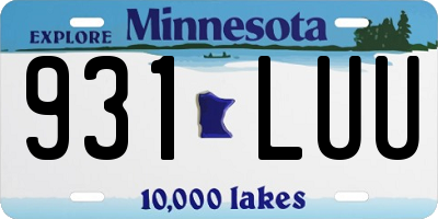 MN license plate 931LUU