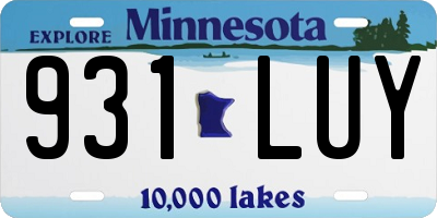 MN license plate 931LUY