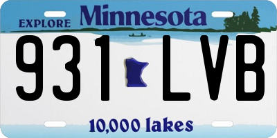 MN license plate 931LVB