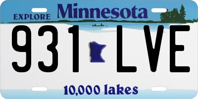 MN license plate 931LVE