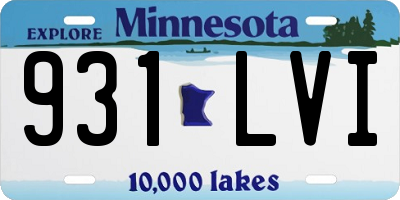 MN license plate 931LVI