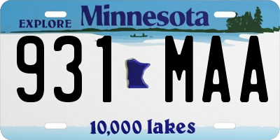 MN license plate 931MAA