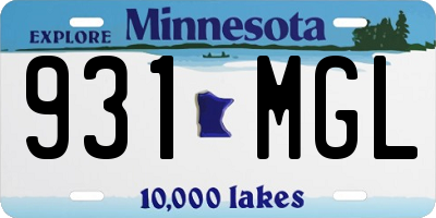 MN license plate 931MGL