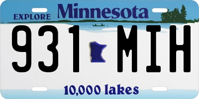 MN license plate 931MIH