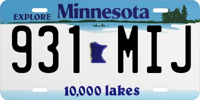 MN license plate 931MIJ