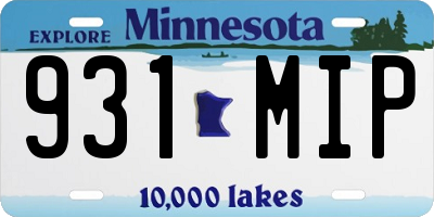 MN license plate 931MIP