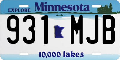 MN license plate 931MJB
