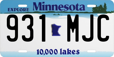 MN license plate 931MJC