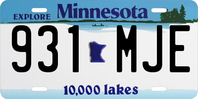 MN license plate 931MJE