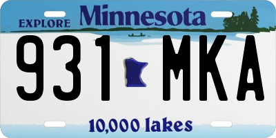 MN license plate 931MKA
