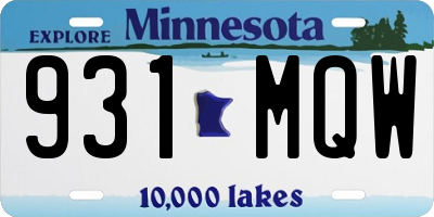 MN license plate 931MQW
