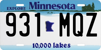MN license plate 931MQZ