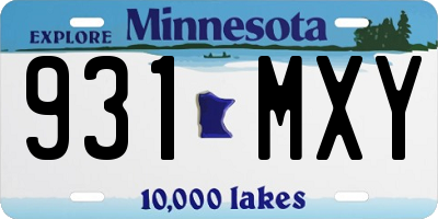MN license plate 931MXY