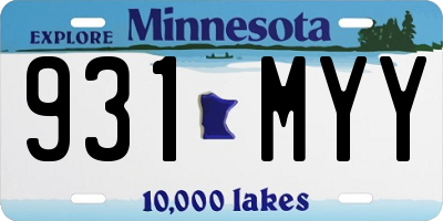 MN license plate 931MYY