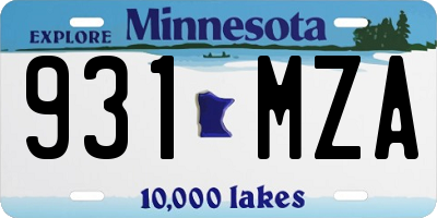 MN license plate 931MZA