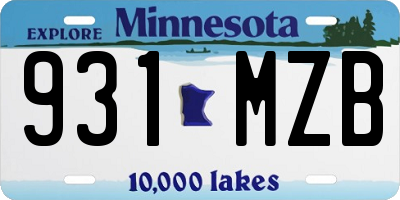 MN license plate 931MZB