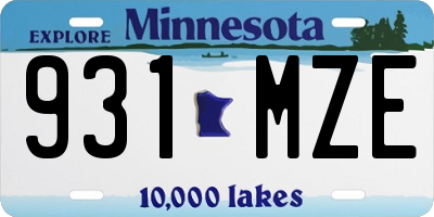 MN license plate 931MZE