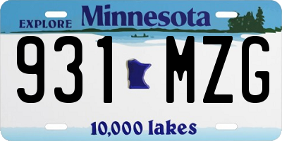 MN license plate 931MZG