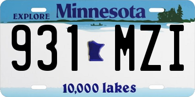 MN license plate 931MZI