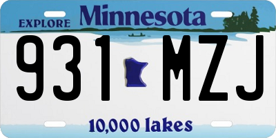 MN license plate 931MZJ